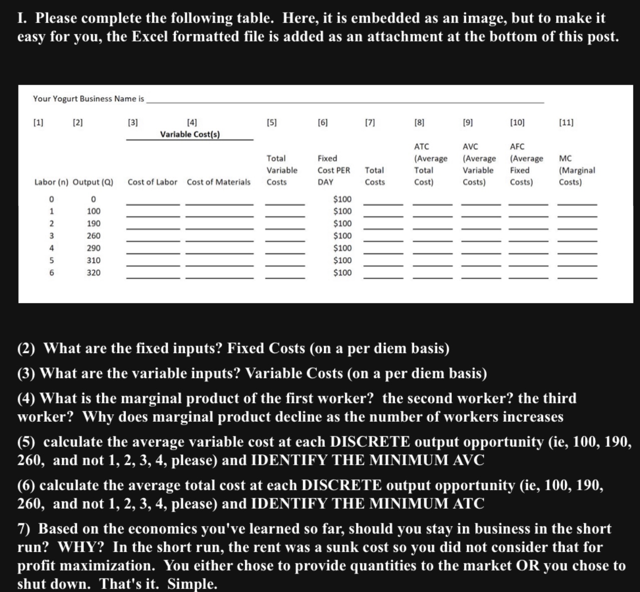 Solved Question \#1 Based on the information in the table | Chegg.com
