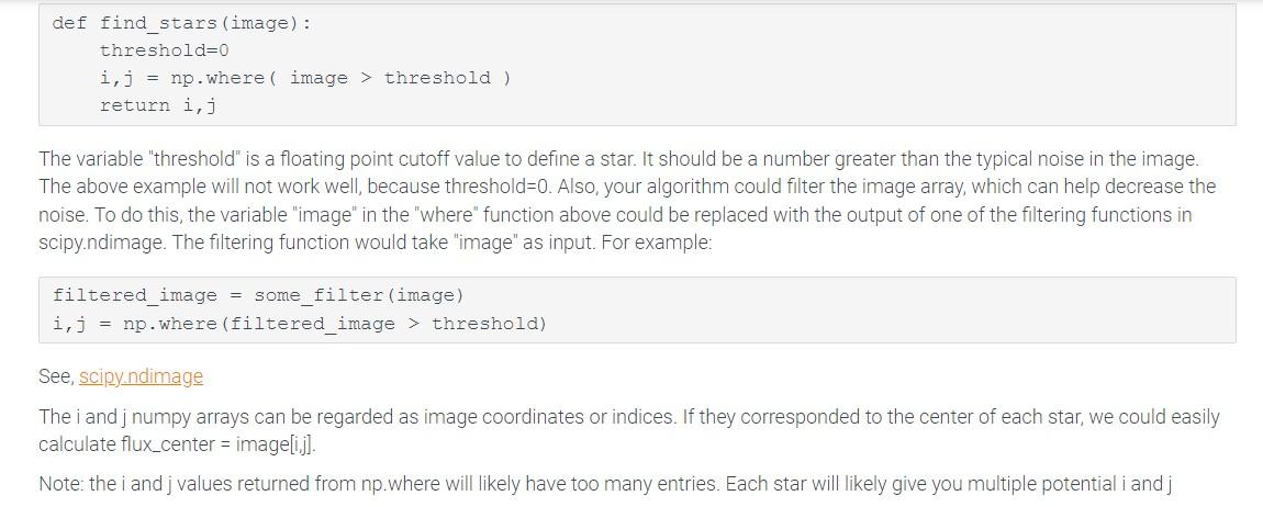 Solved 15.9 LAB*: Finding Stars in an Astronomical Image In | Chegg.com