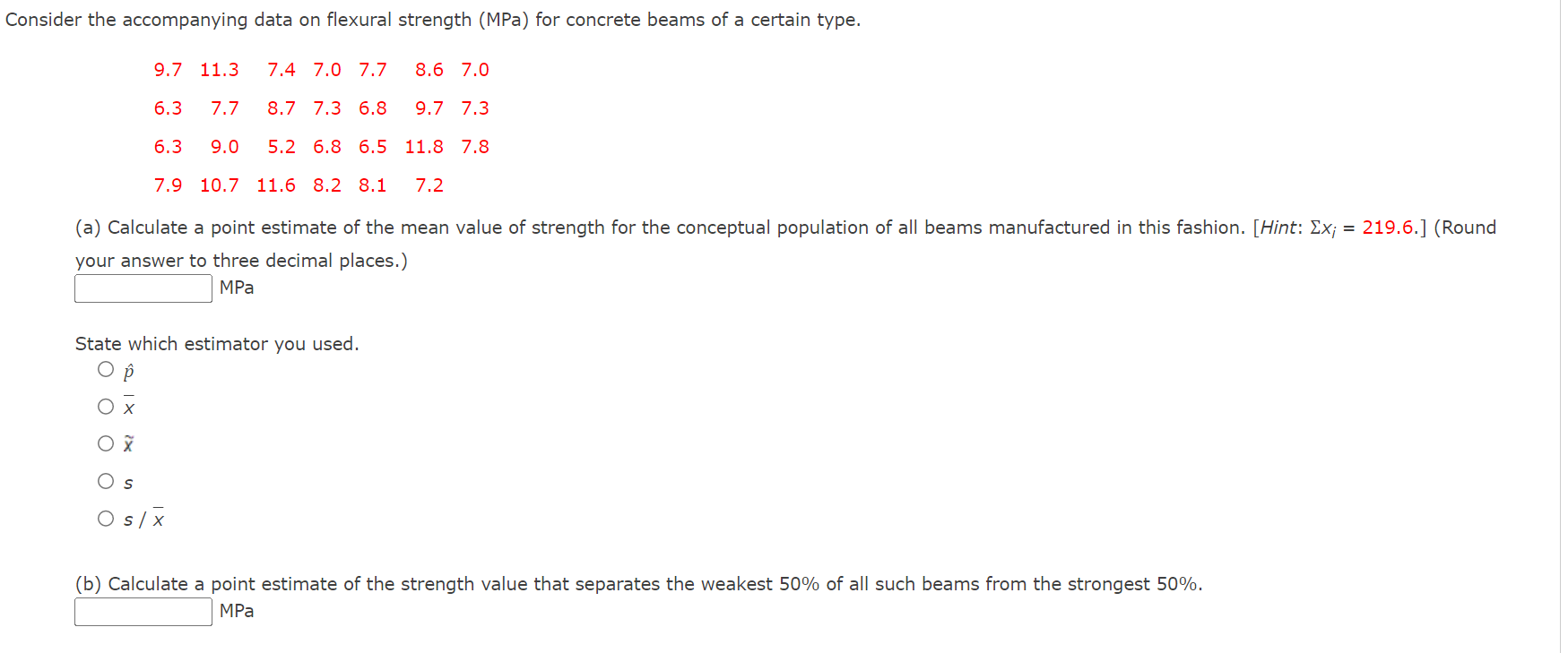 Solved Consider the accompanying data on flexural strength | Chegg.com