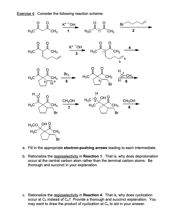 Solved Exercise 4: Consider The Following Reaction Scheme: | Chegg.com