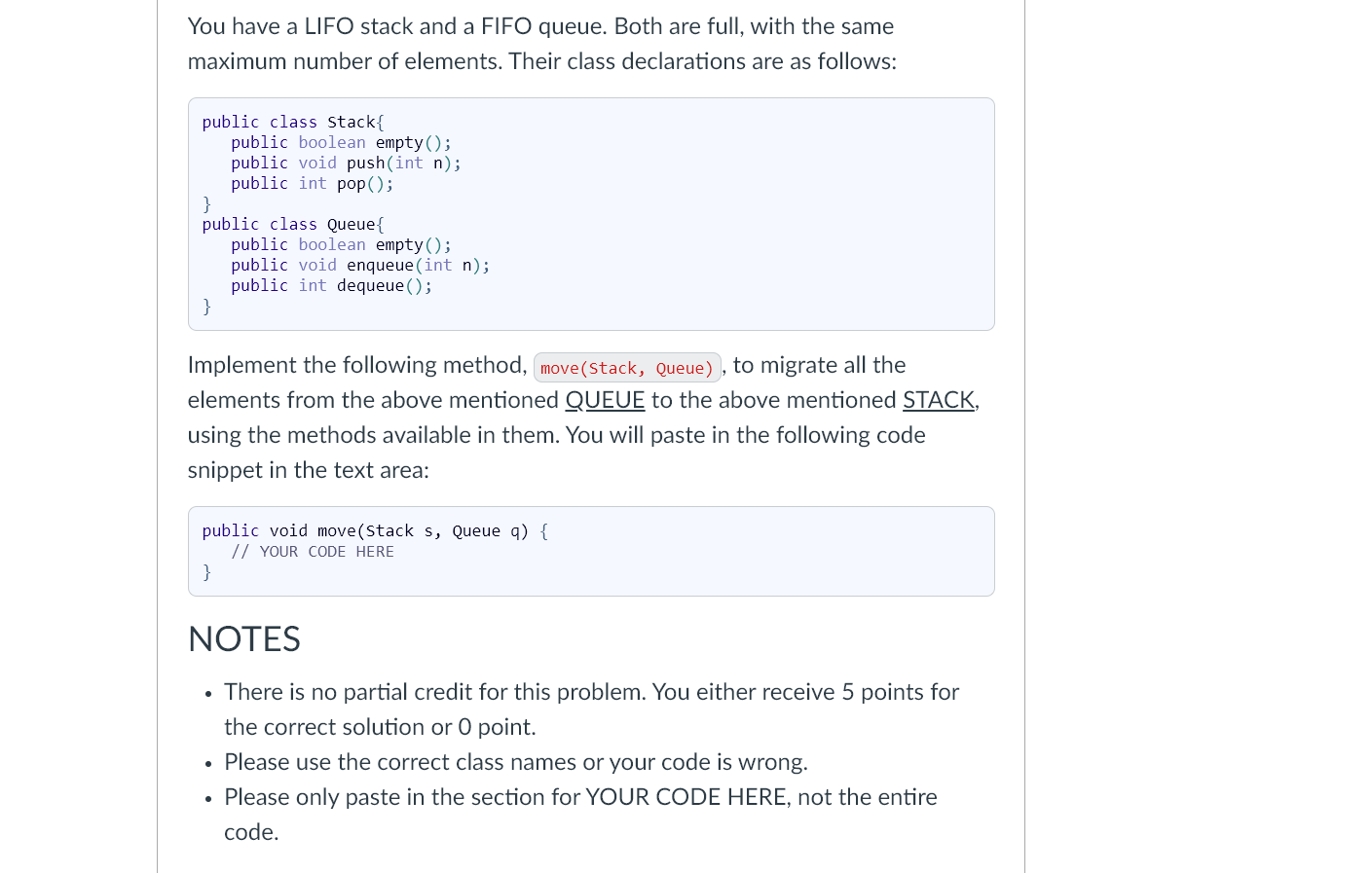 Solved You have a LIFO stack and a FIFO queue. Both are