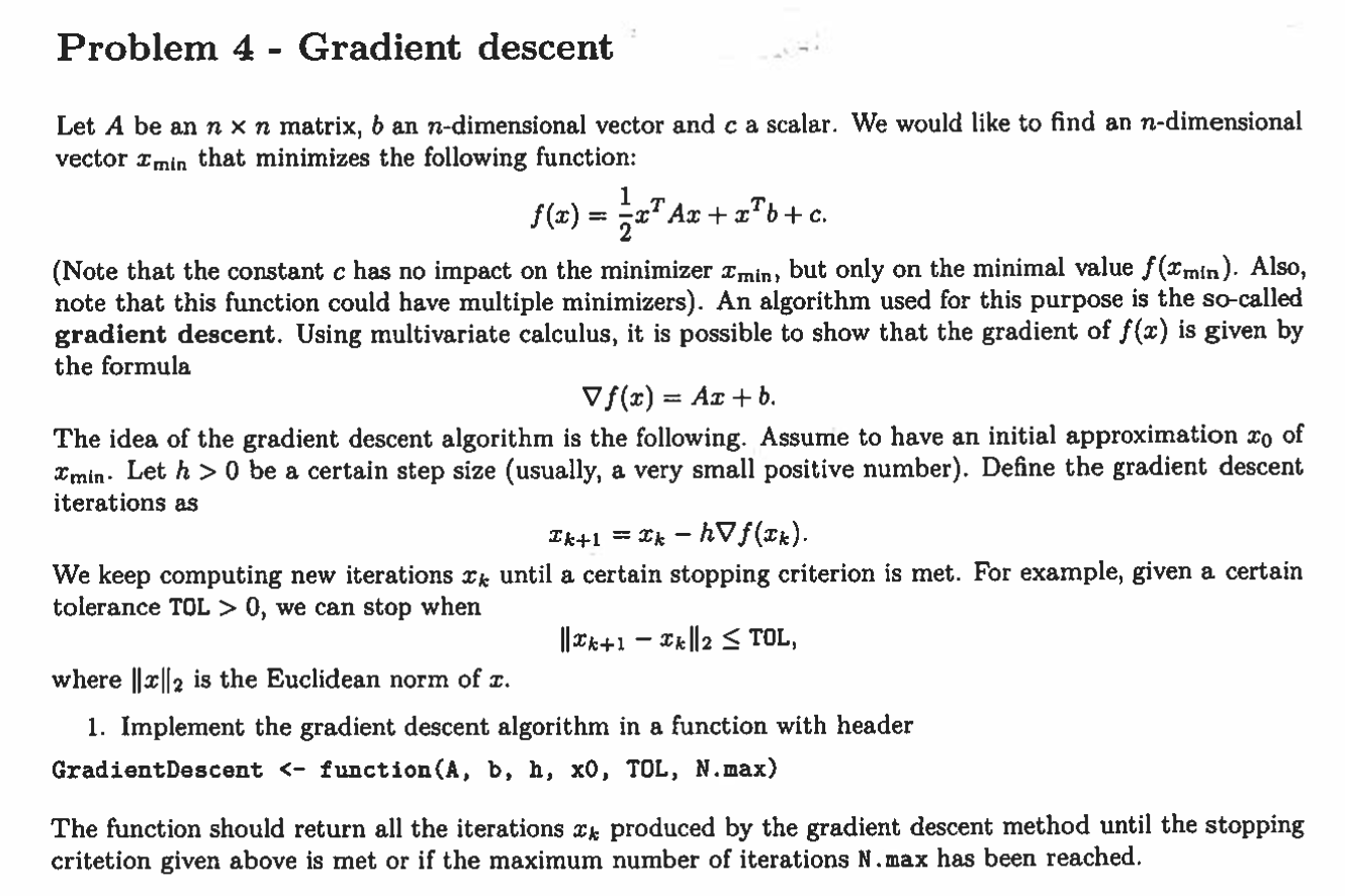 Solved Let A Be An N×n Matrix B An N Dimensional Vector And