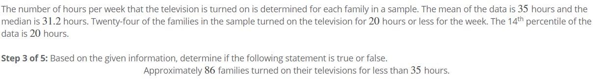Solved The number of hours per week that the television is | Chegg.com