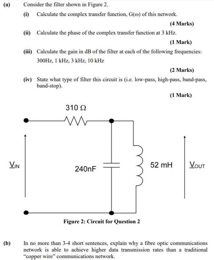 Solved (a) Consider the filter shown in Figure 2. (i) | Chegg.com