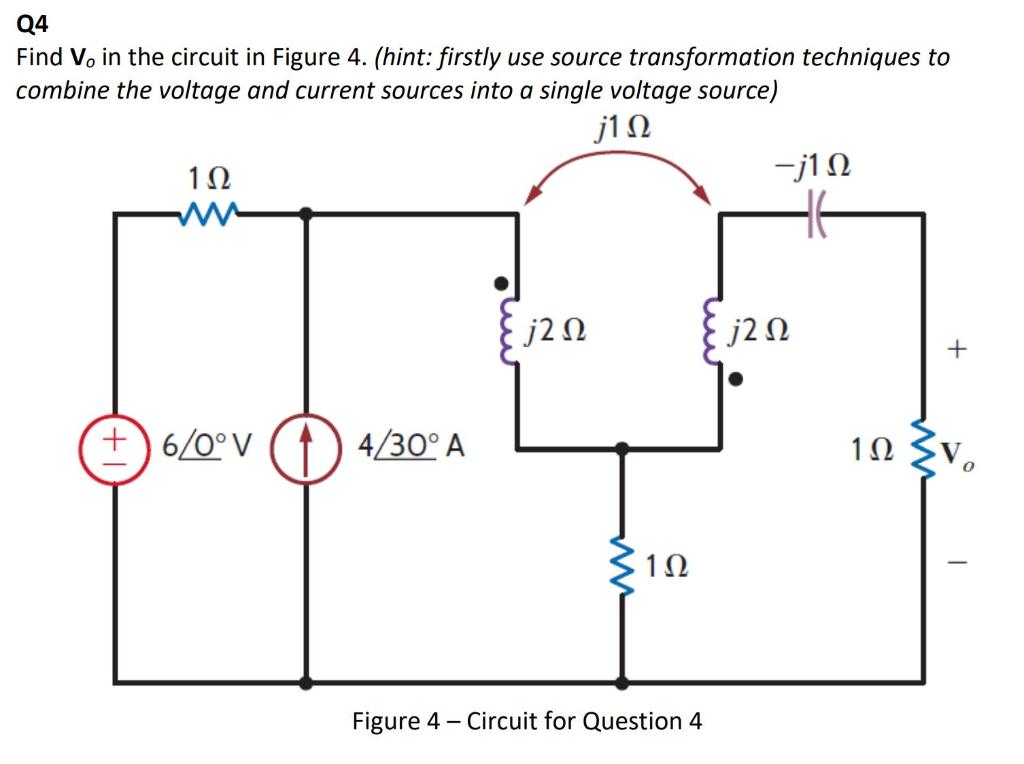 Solved Find Vo in the circuit in Figure 4. (hint: firstly | Chegg.com