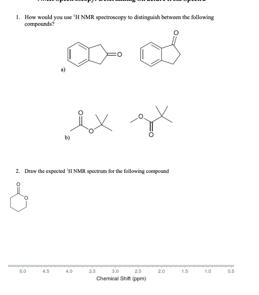 Solved 1. How would you use 1H NMR spectroscopy to | Chegg.com