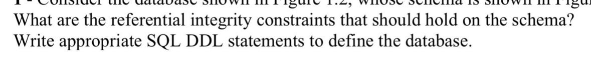 What are the referential integrity constraints that | Chegg.com
