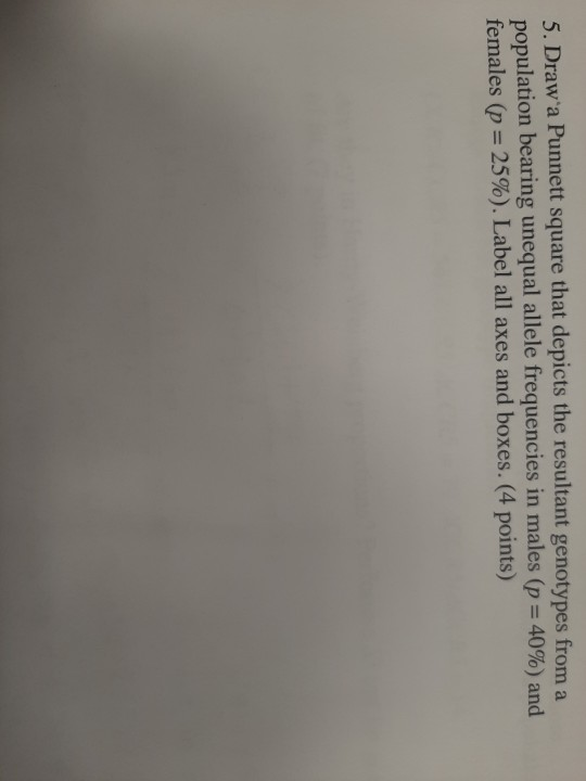 Solved 5. Draw'a Punnett square that depicts the resultant | Chegg.com