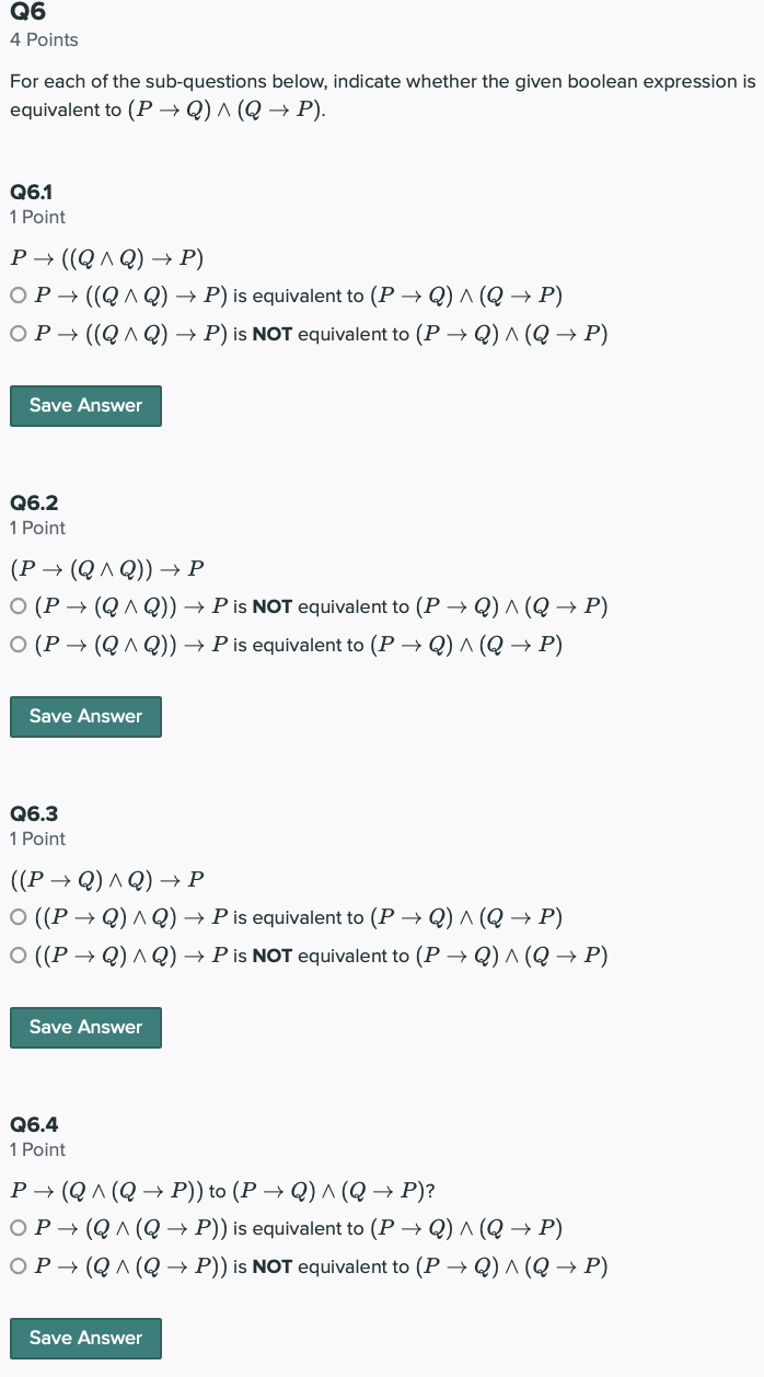 Solved For each of the sub-questions below, indicate whether | Chegg.com