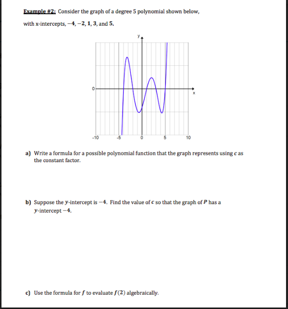 Solved Example 2 Consider The Graph Of A Degree 5