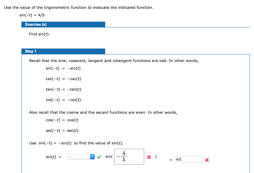 Solved Use the value of the trigonometric function to | Chegg.com