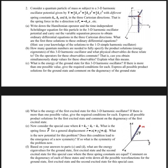 Solved 2. Consider a quantum particle of mass m subject to a | Chegg.com