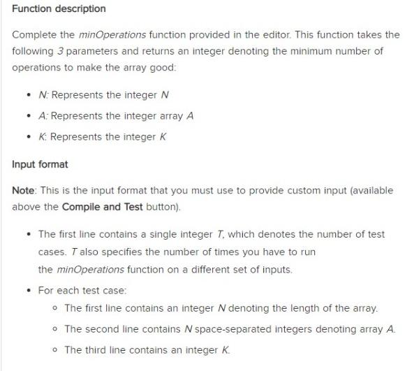 Solved Please complete the function minOperations (int N, | Chegg.com