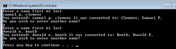 Solved Write a program in C++ which asks you to enter a name | Chegg.com