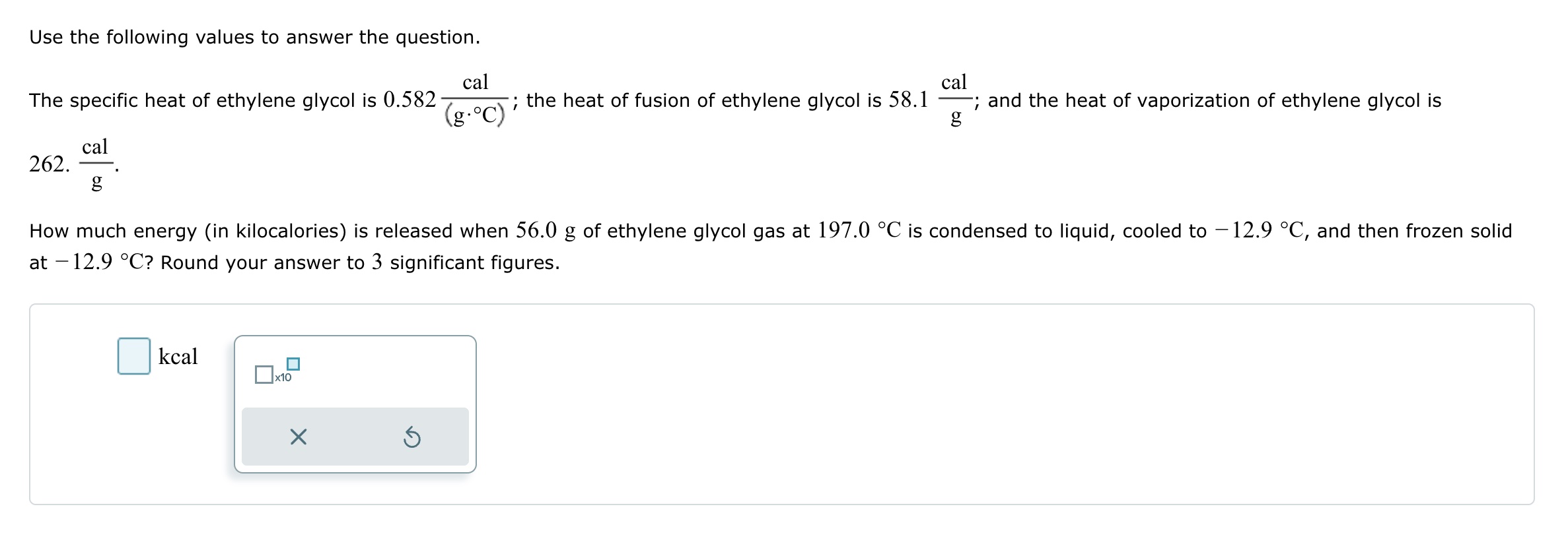 Solved Use the following values to answer the question. The