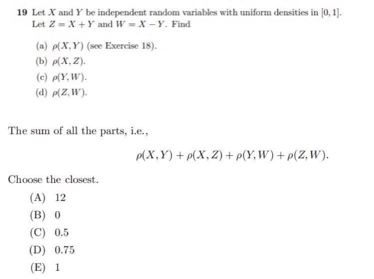 Solved 19 Let X And Y Be Independent Random Variables Wit Chegg Com