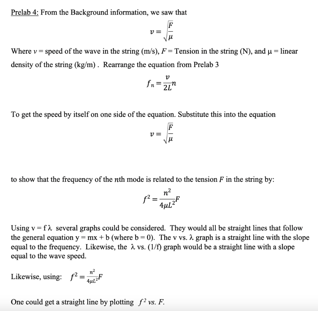 Prelab 4: From the Background information, we saw | Chegg.com