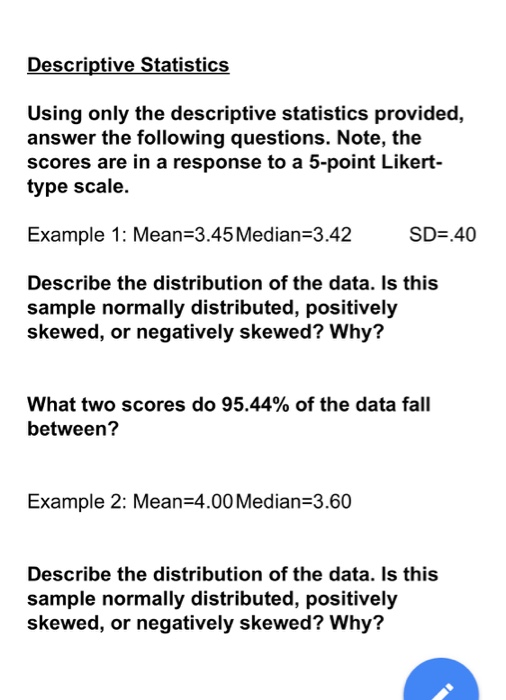 descriptive statistics research questions examples