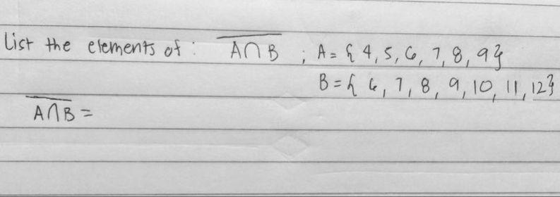 Solved List the elements of: ANB ANB; A = {4, 5, 6, 7, 8, 99 | Chegg.com