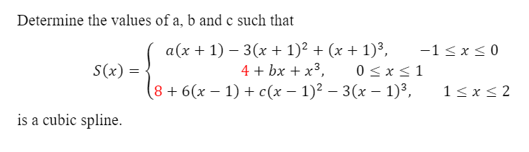 Solved Determine The Values Of A, B And C Such That | X – X | Chegg.com