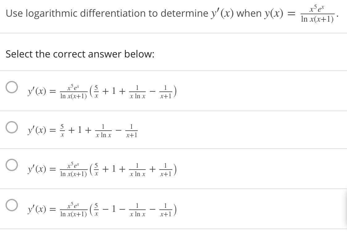 solved-use-logarithmic-differentiation-to-determine-y-x-chegg