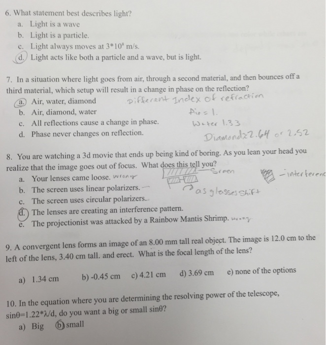 which statement describes light as both a particle and a wave