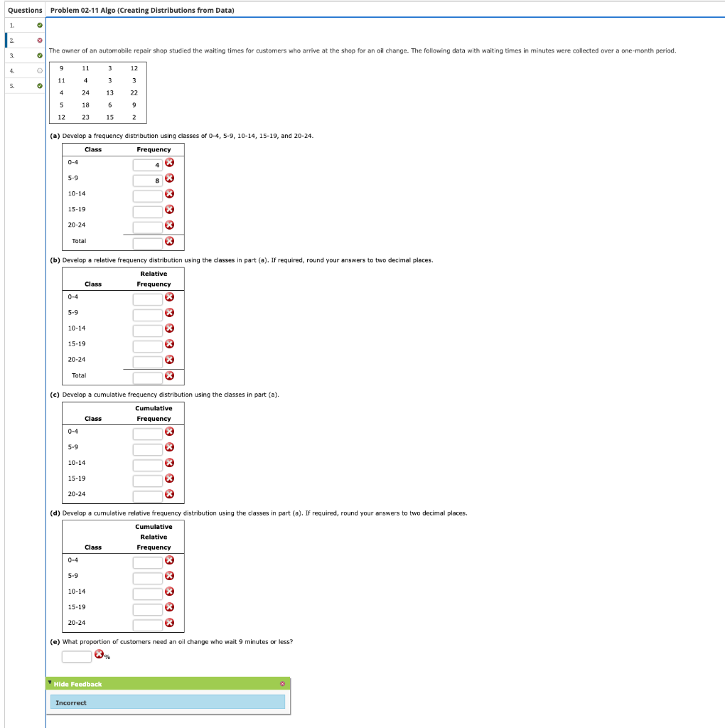 Solved (a) Develop a frequency distribution using classes of