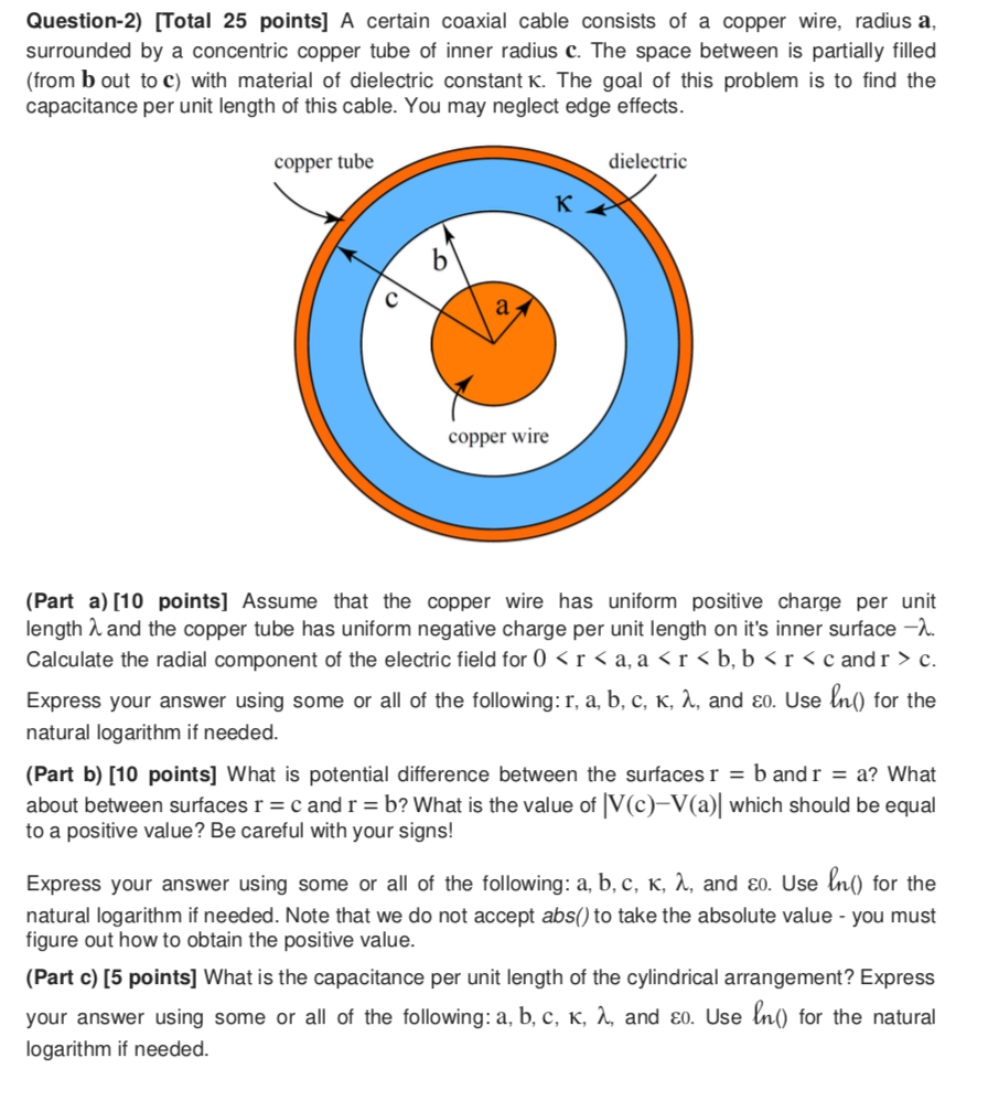 Solved Question-2) [Total 25 points] A certain coaxial cable | Chegg.com