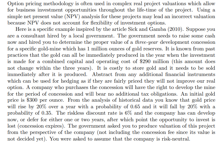 Option Pricing Methodology Is Often Used In Complex Chegg