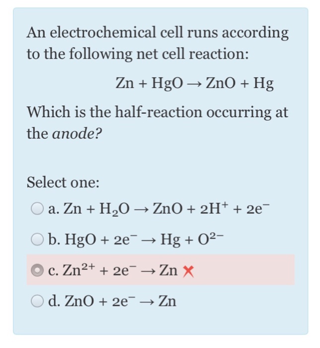 Solved An Electrochemical Cell Runs According To The Foll...