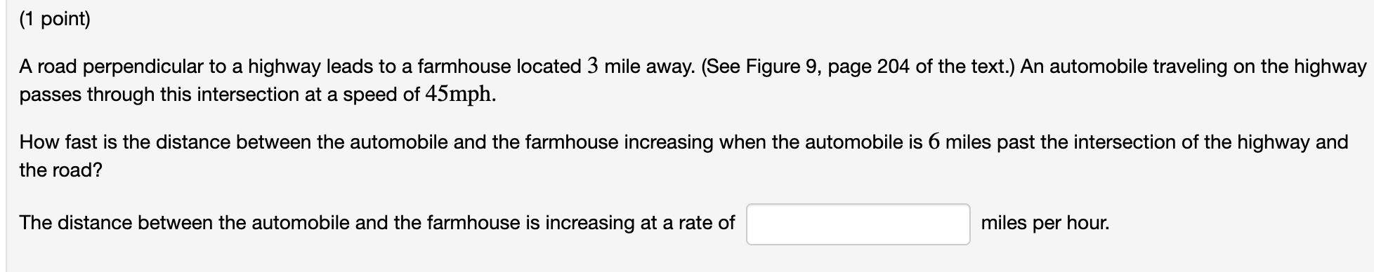 Solved (1 point) A road perpendicular to a highway leads to | Chegg.com