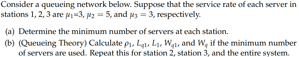 Solved Consider A Queueing Network Below. Suppose That The | Chegg.com