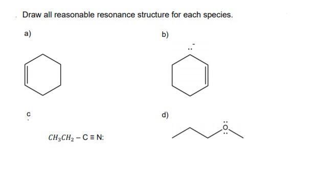 Solved Draw all reasonable resonance structure for each | Chegg.com
