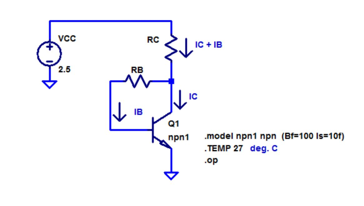 A circuit for biasing a bipolar junction transistor Circuit Diagram