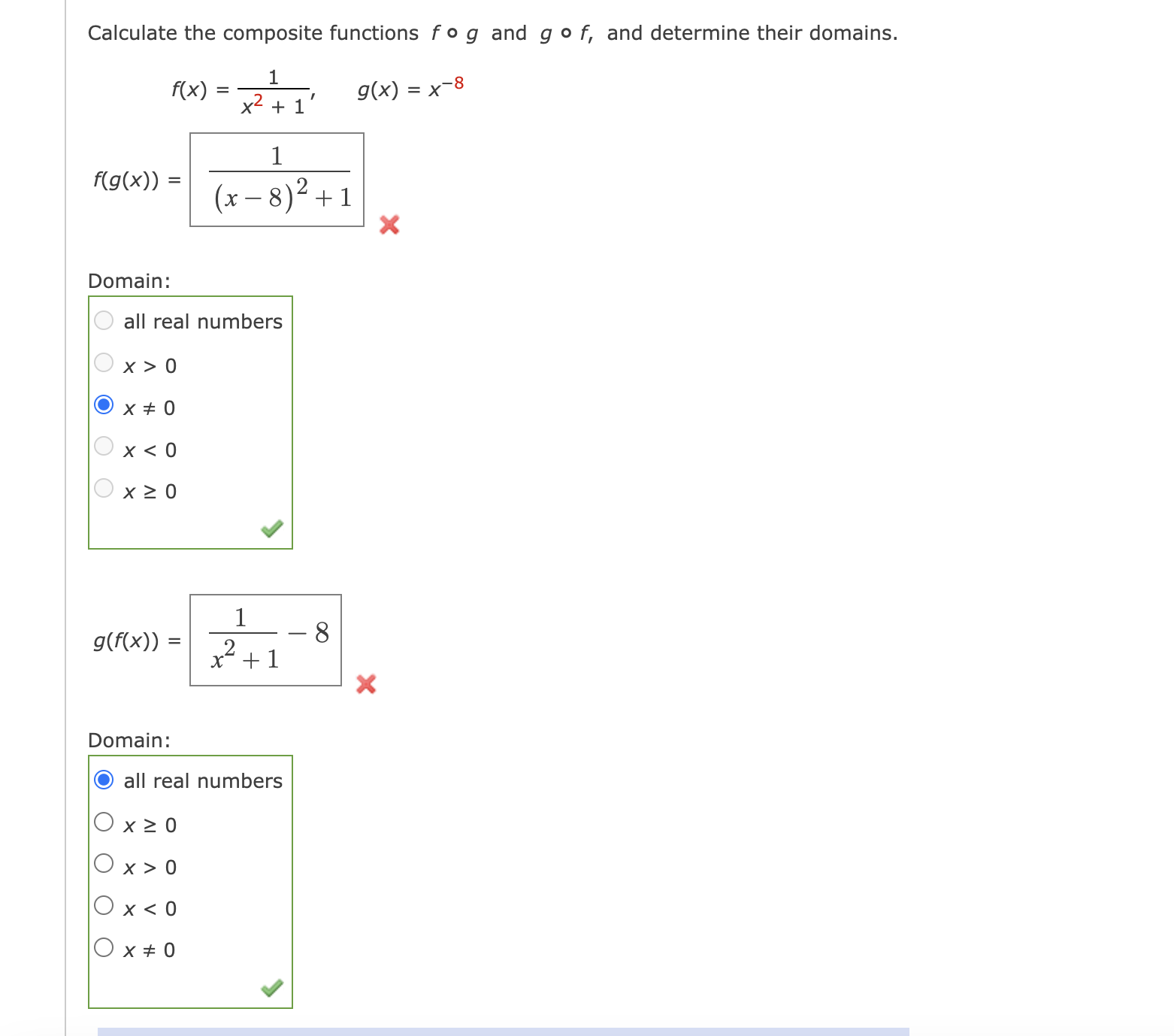 Solved Calculate The Composite Functions F∘g And G∘f And