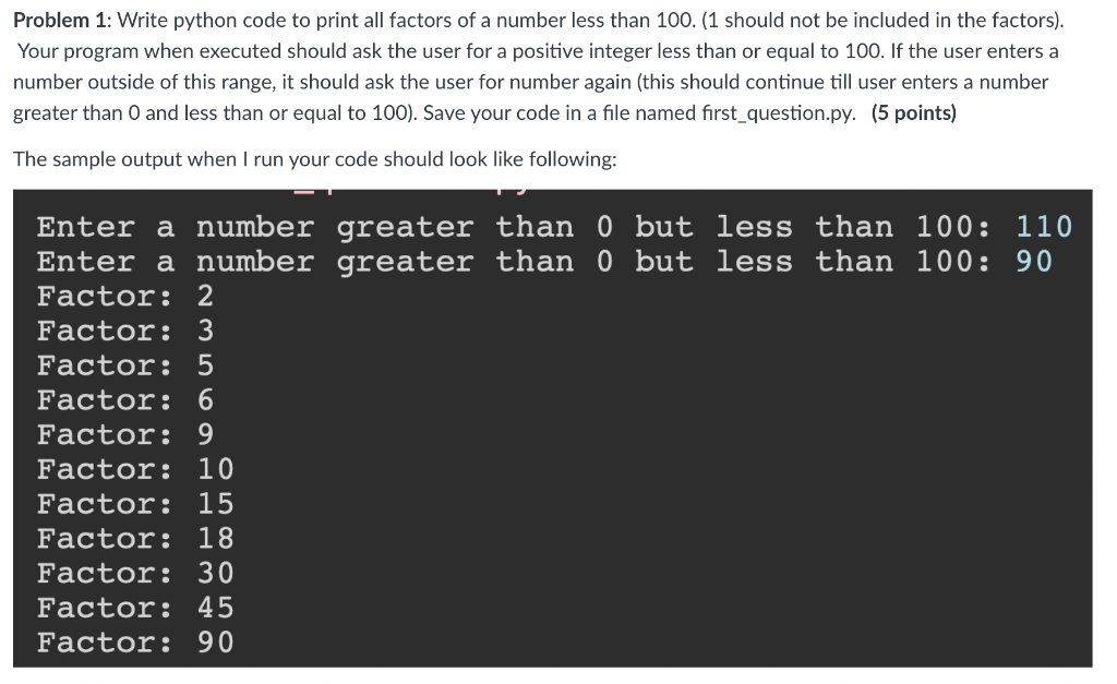 solved-problem-1-write-python-code-to-print-all-factors-of-chegg