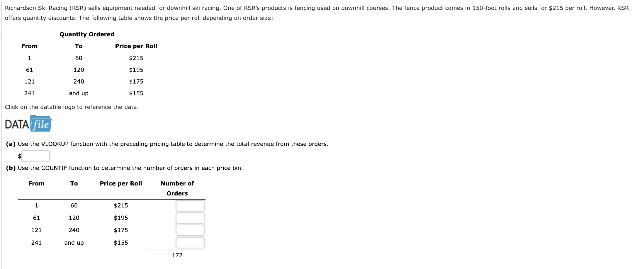 Solved Offers Quantity Discounts. The Following Table Shows | Chegg.com