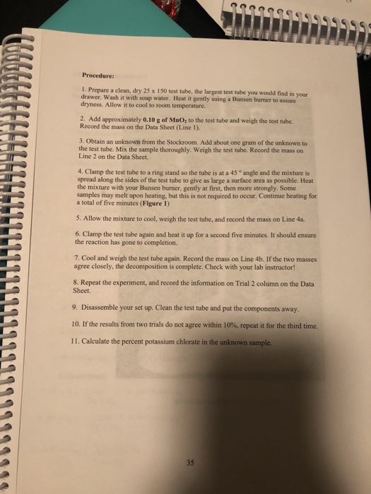 decomposition of potassium chlorate experiment