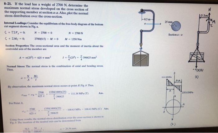 Solved 8-21. If the load has a weight of 2700 N, determine | Chegg.com