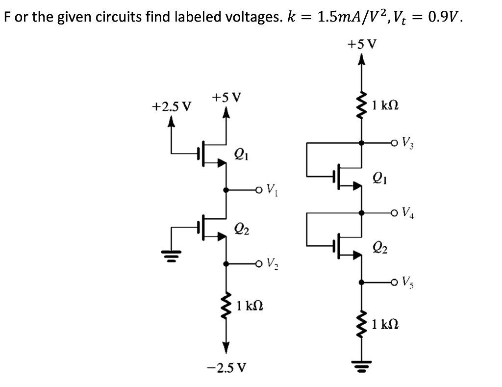 Solved F or the given circuits find labeled voltages. k=1.5 | Chegg.com