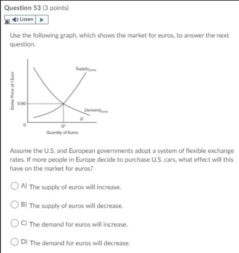 Solved Question 53 (3 points) Listen Use the following | Chegg.com