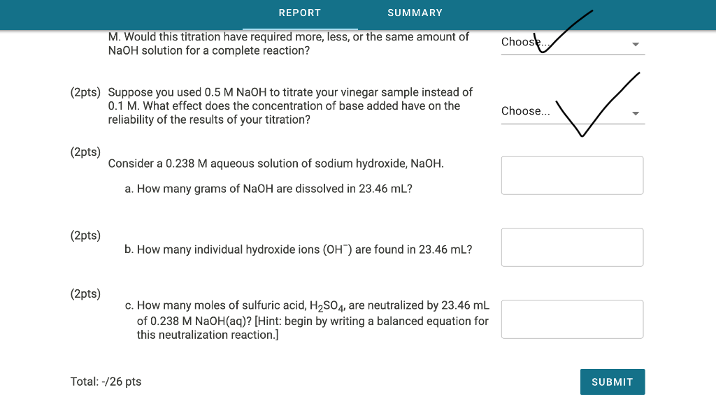 Solved Data Entry Table 1. Titration data Trial 1 Trial 2 | Chegg.com