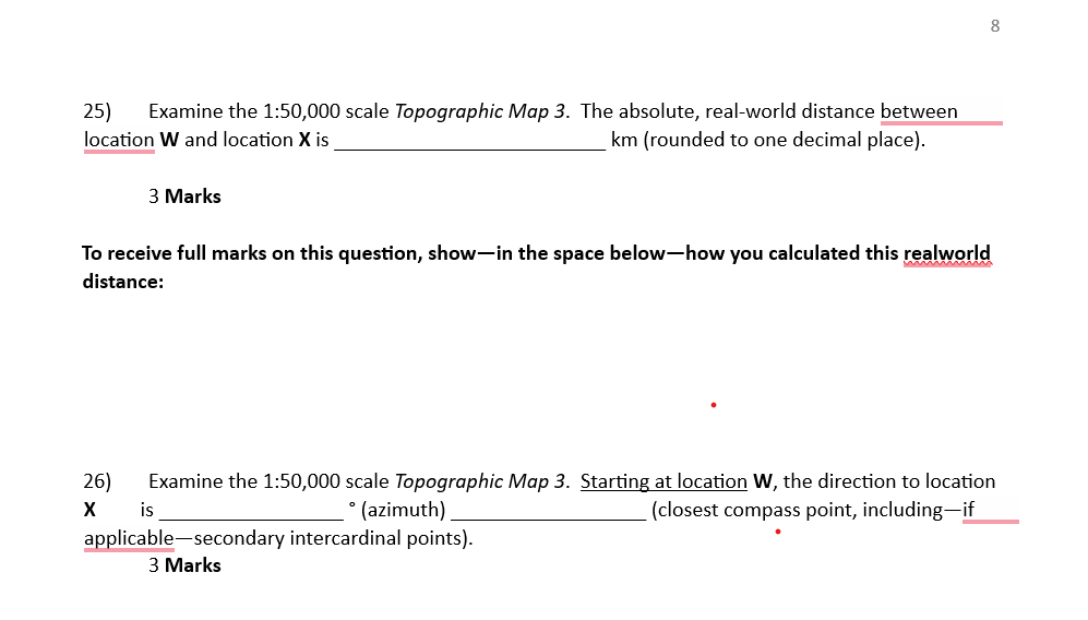 Solved 25) Examine the 1:50,000 scale Topographic Map 3. The | Chegg.com