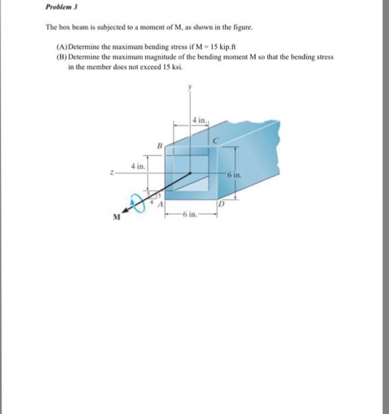 Solved The Box Beam Is Subjected To A Moment Of M, As Shown | Chegg.com