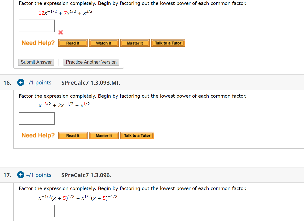 Solved Factor The Expression Completely Begin By Factoring Chegg