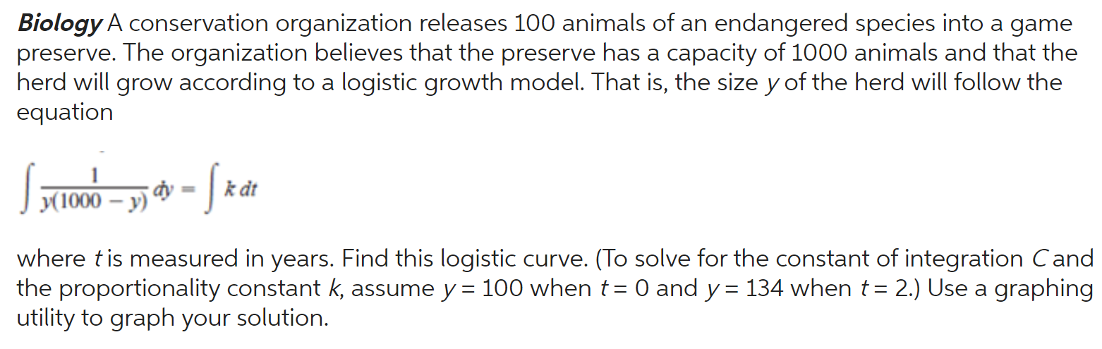 Solved Biology A Conservation Organization Releases 100 | Chegg.com