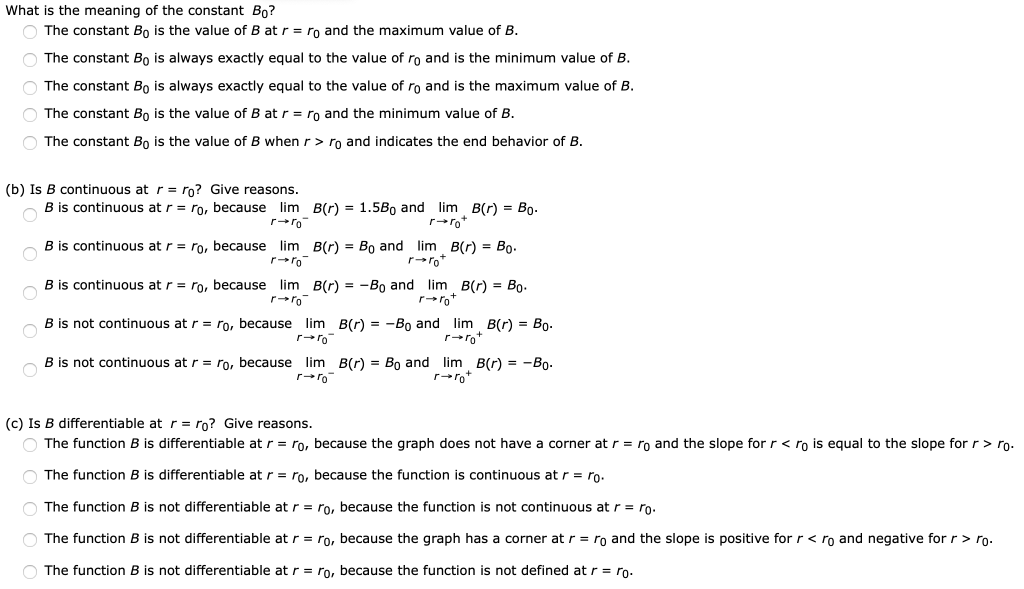 Solved A magnetic field, B, is given as a function of the | Chegg.com