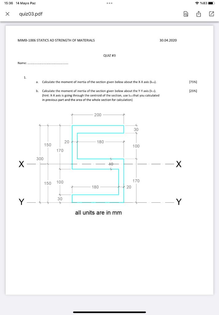 how to calculate moment of inertia for i section