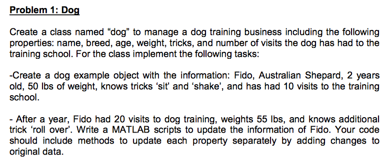 python daily 29: create a simple dog class ๐ถ - dev... Solved Create a class named "dog" to manage a dog training | Chegg.com