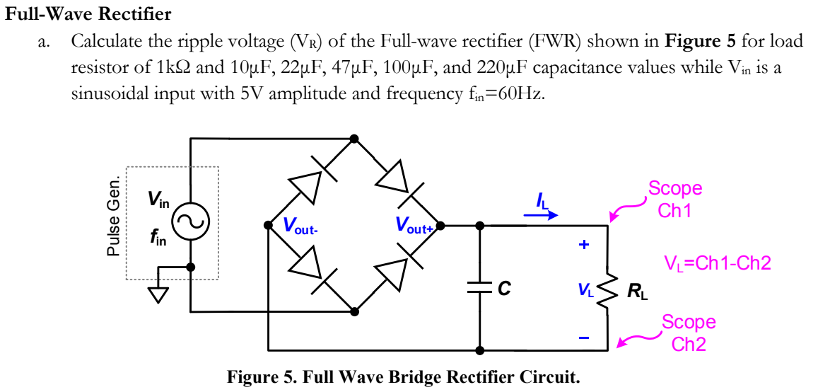 Solved Calculate the ripple voltage (VR) of the Fullwave